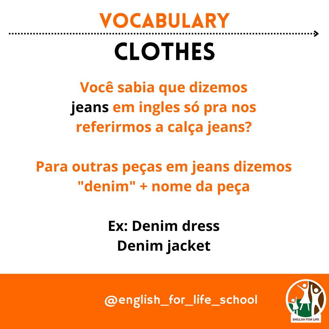 Course Vocabulary Vocabulário, Tile Clothes